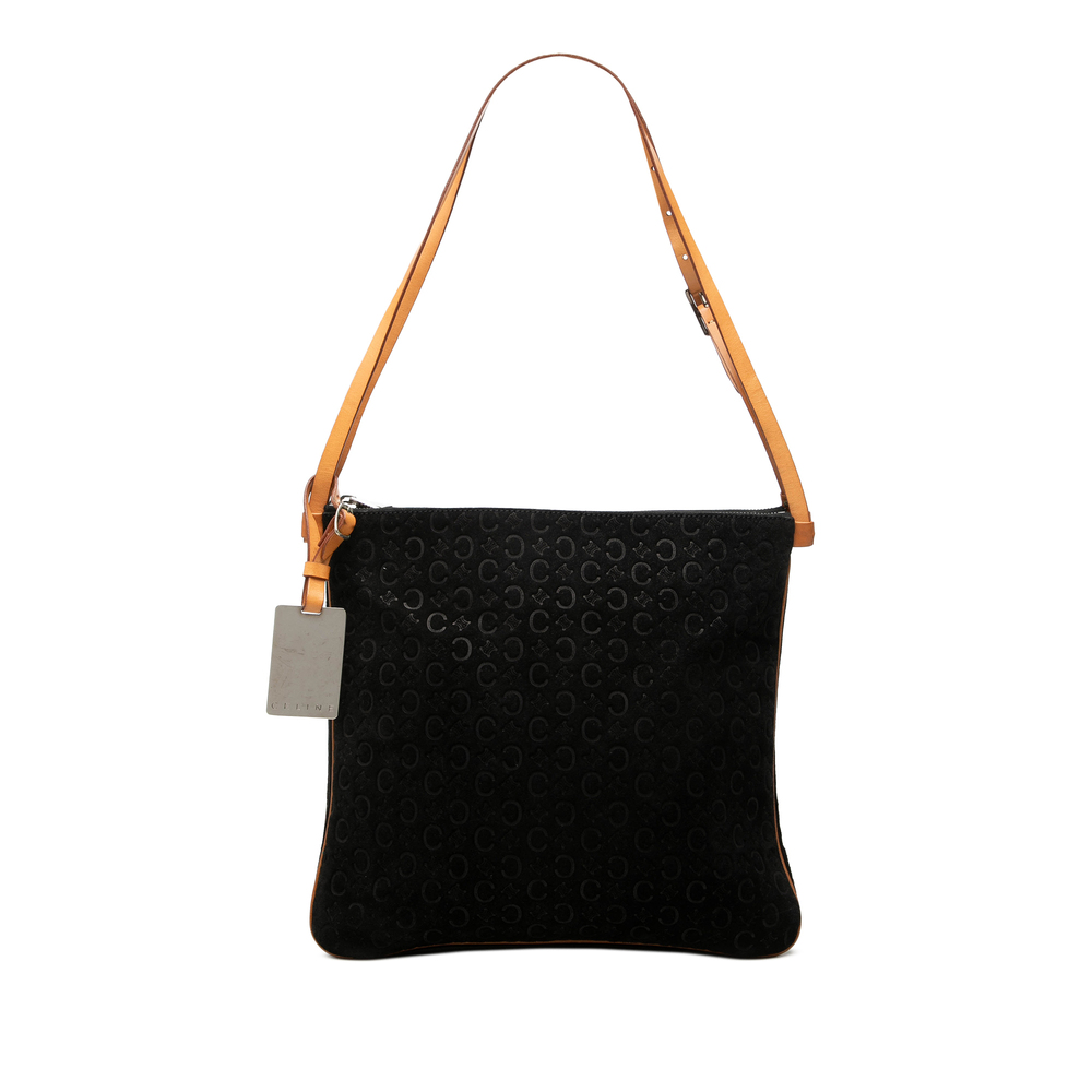 Pre-Loved Celine C Macadam Suede Double Zip Shoulder Bag
